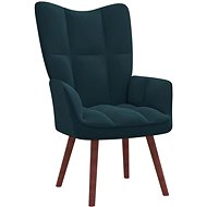 SHUMEE Relaxační křeslo modré samet, 328061 - Křeslo