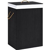 Shumee Bamboo laundry basket with 2 compartments black 72 l - Laundry Basket