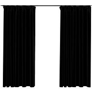 SHUMEE Zatemňovací závěsy s háčky vzhled lnu, 2 ks, 140 × 175 cm, černé - Závěs
