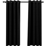 SHUMEE Blackout curtains linen look, 2 pcs, 140 × 175 cm, anthracite - Drape