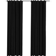 SHUMEE Zatemňovacie závesy s háčikmi vzhľad ľanu, 2 ks, 140 × 225 cm, antracitové - Záves
