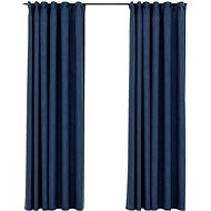 SHUMEE Blackout curtains linen look, 2 pcs, 140 × 245 cm, blue - Drape