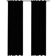 SHUMEE Blackout curtains with hooks, linen look, 2 pcs, 140 × 245 cm, black - Drape