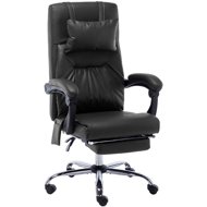 Shumee Massage chair black with footrest - Office Armchair