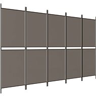 SHUMEE pětidílný paraván antracitový, 250 × 180 cm - Paraván