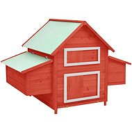 Shumee Red and white chicken coop 152 × 96 × 110 cm, solid fir wood - Henhouse