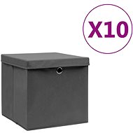 Shumee Úložné boxy s víky 10 ks 28 × 28 × 28 cm šedé - Storage Box