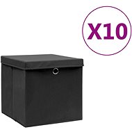 Shumee Úložné boxy s víky 10 ks 28 × 28 × 28 cm černé - Storage Box