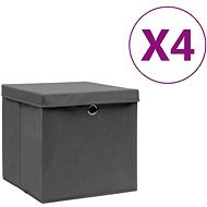 Shumee Úložné boxy s víky 4 ks 28 × 28 × 28 cm šedé - Úložný box