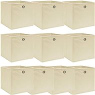 Shumee Úložné boxy 10 ks 32 × 32 × 32 cm textil, krémové - Storage Box