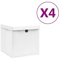 Shumee Storage boxes with lids 4 pcs 28 × 28 × 28 cm white - Storage Box