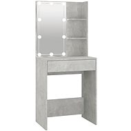 Shumee Dressing table with LED concrete grey 60 × 40 × 140 cm - Dressing Table