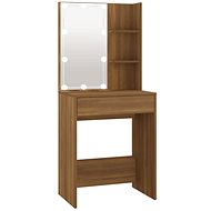 Shumee Dressing table with LED brown oak 60 × 40 × 140 cm - Dressing Table