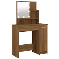 Shumee Dressing table with LED brown oak 86,5 × 35 × 136 cm - Dressing Table