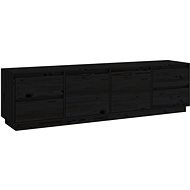 Shumee TV skrinka čierna 176 × 37 × 47,5 cm masívne borovicové drevo - TV stolík
