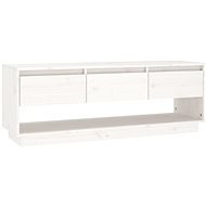 Shumee TV skříňka bílá 110,5 × 34 × 40 cm masivní borové dřevo - TV Table