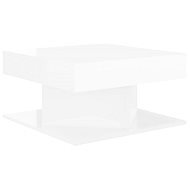 Shumee Konferenční stolek bílý vysoký lesk 57 × 57 × 30 cm dřevotříska - Konferenční stolek