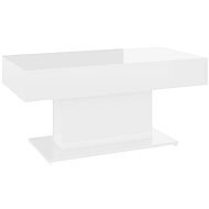 Shumee Konferenčný stolík biely vysoký lesk 96 × 50 × 45 cm drevotrieska - Konferenčný stolík