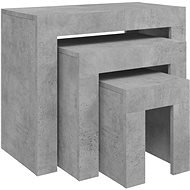 Hnízdové konferenční stolky 3 ks betonově šedé dřevotříska - Konferenční stolek