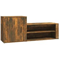 Shumee Botník 130 × 35 × 54 cm, kouřový dub - Botník