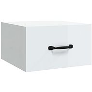 Shumee wall bedside table white with high gloss 35 × 35 × 20 cm - Night Stand