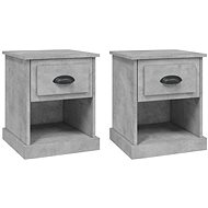 Shumee bedside tables 2 pcs, concrete grey 39 × 39 × 47,5 cm composite wood - Night Stand