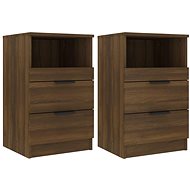 Shumee bedside tables 2 pcs, brown oak composite wood, 817044 - Night Stand