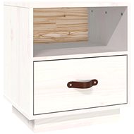 Shumee bedside table white 40 × 34 × 45 cm, solid pine wood - Night Stand