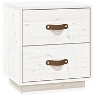 Shumee bedside table white 40 × 34 × 45 cm, solid pine wood, 818327 - Night Stand