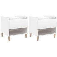 Shumee bedside tables 2 pcs, white high gloss 50 × 46 × 50 cm composite wood - Night Stand