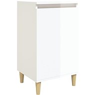 Shumee Nightstand White High Gloss 40 × 35 × 70 cm Composite Wood - Night Stand