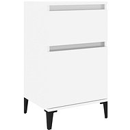 Shumee bedside table white with high gloss 40 × 35 × 70 cm - Night Stand