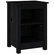 Shumee bedside table black 40 × 35 × 55 cm, solid pine wood - Night Stand