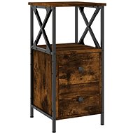 Shumee bedside table smoked oak 34 × 35,5 × 70 cm composite wood - Night Stand