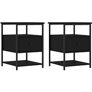 Shumee bedside tables 2 pcs, black 40 × 42 × 56 cm composite wood - Night Stand