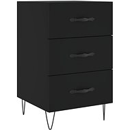 Shumee bedside table black 40 × 40 × 66 cm composite wood, 827653 - Night Stand