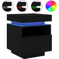 Shumee noční stolek s LED osvětlením černý 40 × 39 × 48,5 cm - Night Stand