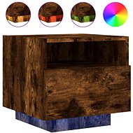 Shumee bedside table with LED lighting smoked oak 40 × 39 × 37 cm - Night Stand