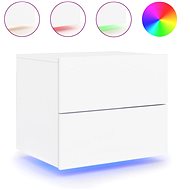 Shumee wall-mounted bedside table with LED lighting white, 836812 - Night Stand
