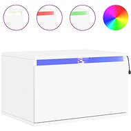 Shumee wall-mounted bedside table with LED lighting white, 836826 - Night Stand