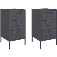 Shumee bedside tables 2 pcs, anthracite 36 × 39 × 68 cm steel, 843083 - Night Stand
