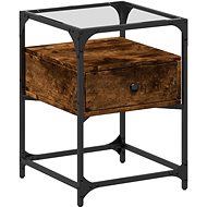 Shumee bedside table smoked oak 40 × 40 × 55 cm composite wood - Night Stand