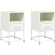 Shumee bedside tables 2 pcs, white 36 × 39 × 60,5 cm steel - Night Stand