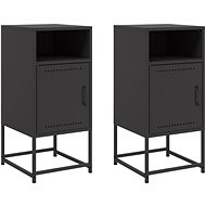 Shumee bedside tables 2 pcs, black 36 × 39 × 78 cm steel, 846567 - Night Stand