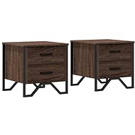 Shumee bedside tables 2 pcs, brown oak 40 × 41 × 40 cm composite wood - Night Stand