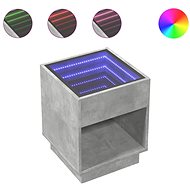 Shumee bedside table with Infinity LED concrete grey 40 × 40 × 50 cm - Night Stand