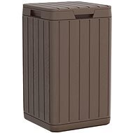 Shumee Venkovní odpadkový koš 38 × 38 × 65 cm PP hnědý  - Odpadkový kôš