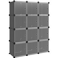 Shumee storage organizer with 12 cubes with door black PP - Wardrobe Organiser