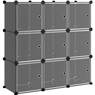 Shumee storage organizer with 9 cubes with door black PP - Wardrobe Organiser