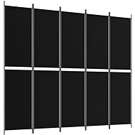 Shumee Pětidílný černý 250 × 220 cm textil - Paraván
